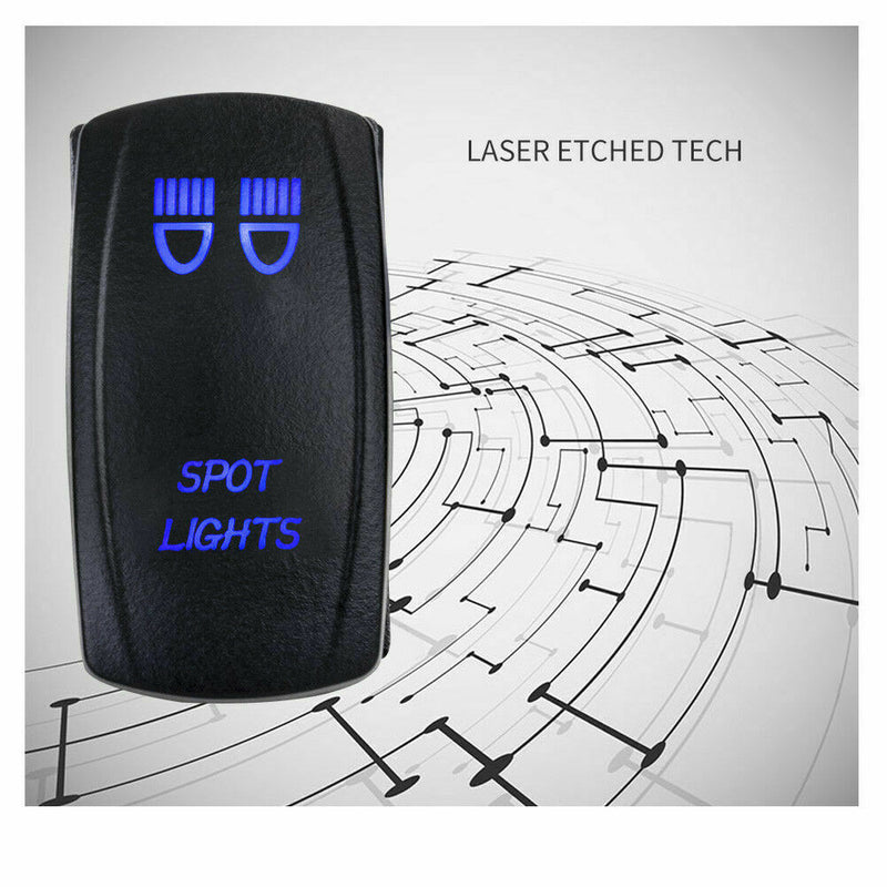 Laser Etched Rocker Switch for Spot Light Work Driving Lamp 4WD UTE 12V 24V