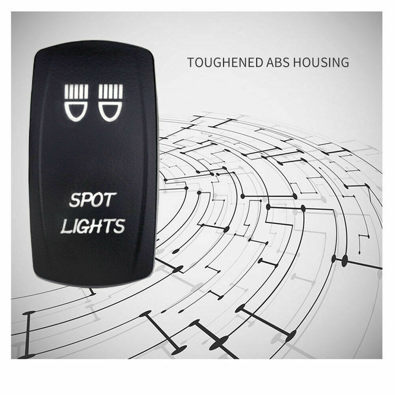 Laser Etched Rocker Switch for Spot Light Work Driving Lamp 4WD UTE 12V 24V