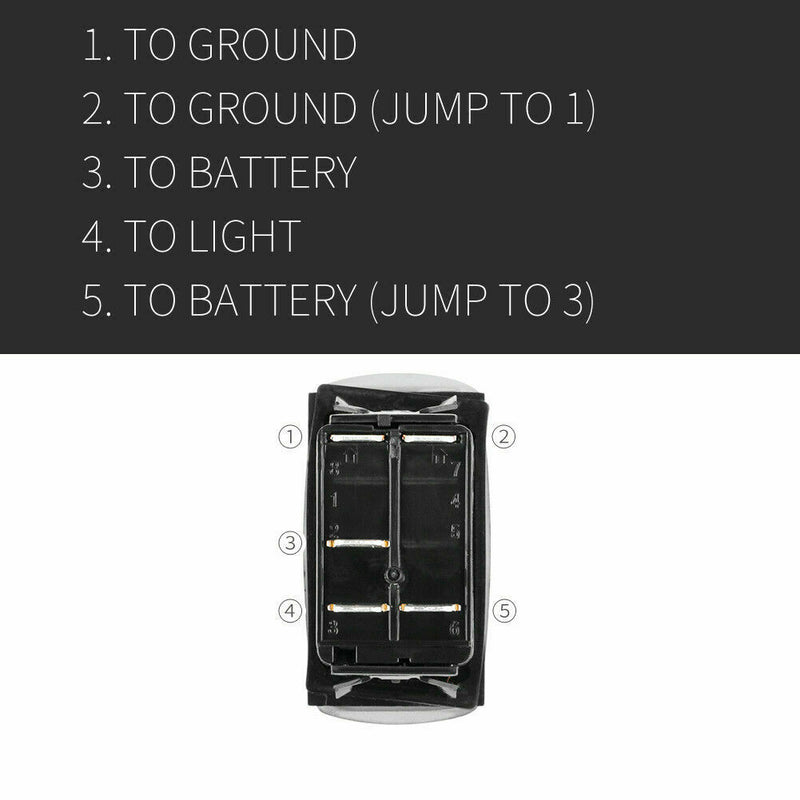 Laser Etched Rocker Switch for Spot Light Work Driving Lamp 4WD UTE 12V 24V