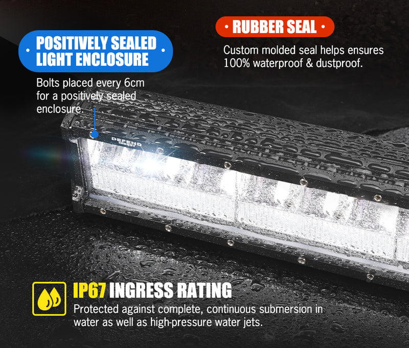 DEFEND 42inch LED Light Bar Dual Row Spot Flood Combo Driving Truck OffRoad 4WD