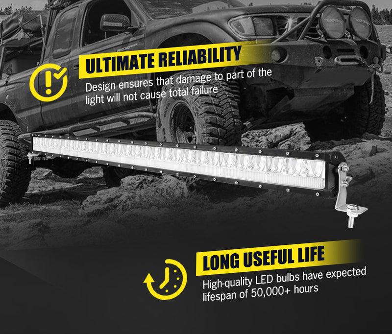 DEFEND 42inch LED Light Bar Dual Row Spot Flood Combo Driving Truck OffRoad 4WD
