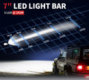 2x 7inch Cree LED Work Light Bar Super Slim Single Row Combo Beam Lamp Offroad