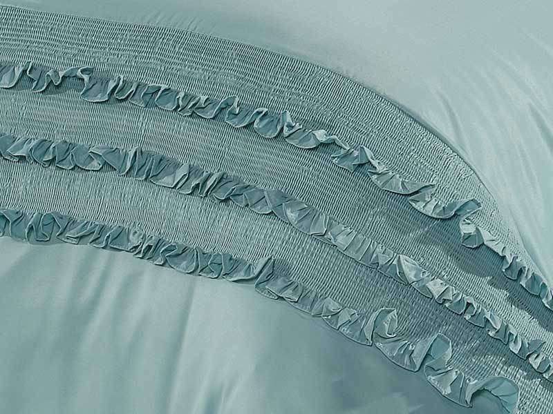 Queen Size Haze Aqua Quilt Cover Set (3PCS)