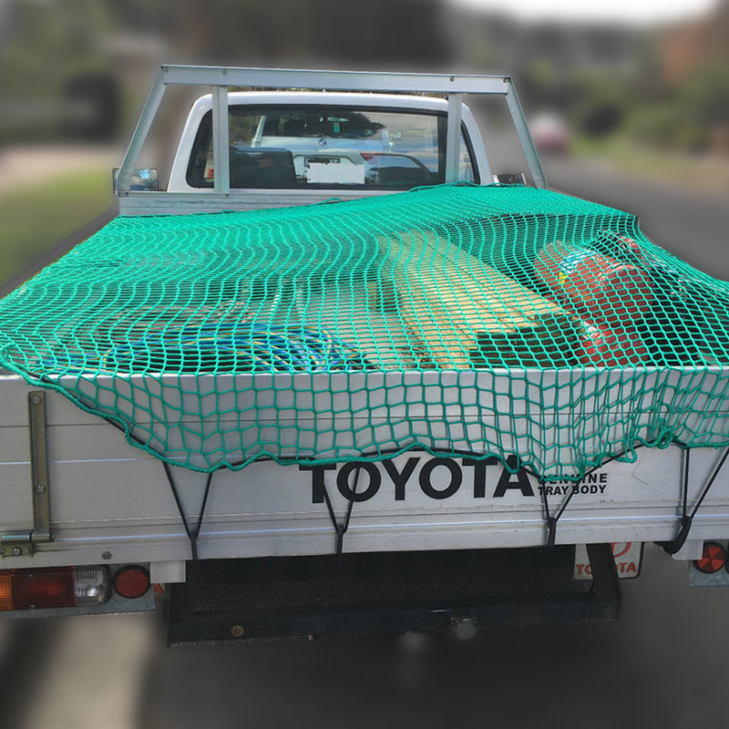 Cargo Net 1.5m x 2.2m 35mm Square Mesh Bungee Cord with Hook for Ute Trailer