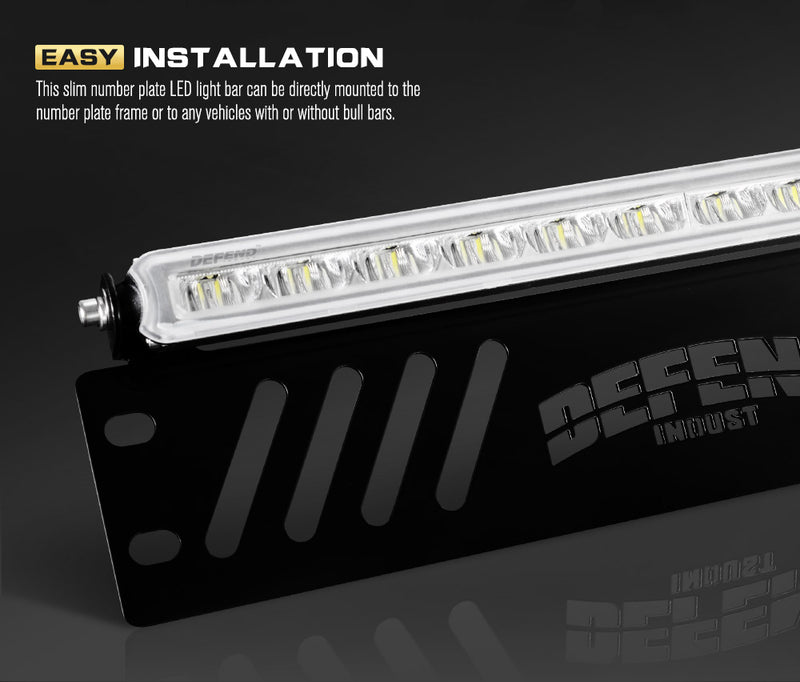 14inch CREE LED Light Bar Single Row Driving Beam W/ Number Plate Frame 4x4 Offroad