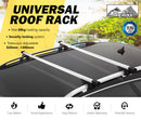 Universal Car Top Roof Rack Rail Cross Bars Aluminum 820-1490MM Lockable Silver