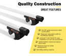 Universal Car Top Roof Rack Rail Cross Bars Aluminum 820-1490MM Lockable Silver