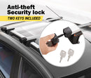 Universal Car Top Roof Rack Rail Cross Bars Aluminum 820-1490MM Lockable Silver