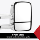 Pair Extendable Towing Mirrors Chrome Fit Toyota Prado 120 Series Wagon 03 - 09