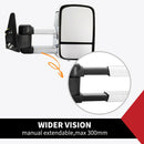 Pair Extendable Towing Mirrors Chrome Fit Toyota Prado 120 Series Wagon 03 - 09