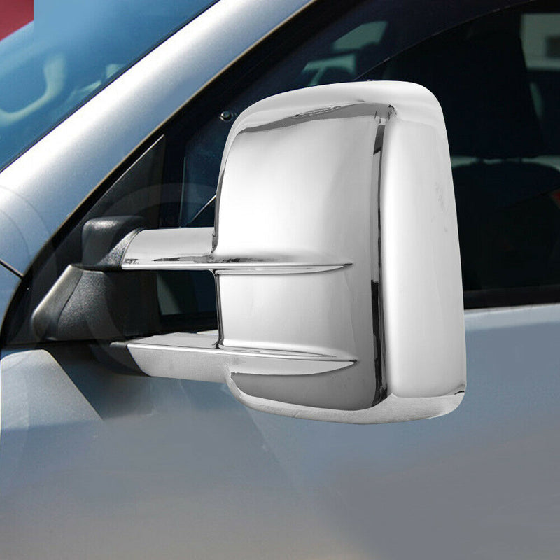 Pair Extendable Towing Mirrors Chrome Fit Toyota Prado 120 Series Wagon 03 - 09