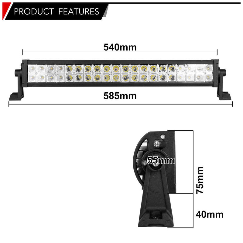 23inch Lumileds LED Driving Light Bar Offroad Spot Flood Combo Truck 4WD 20/22