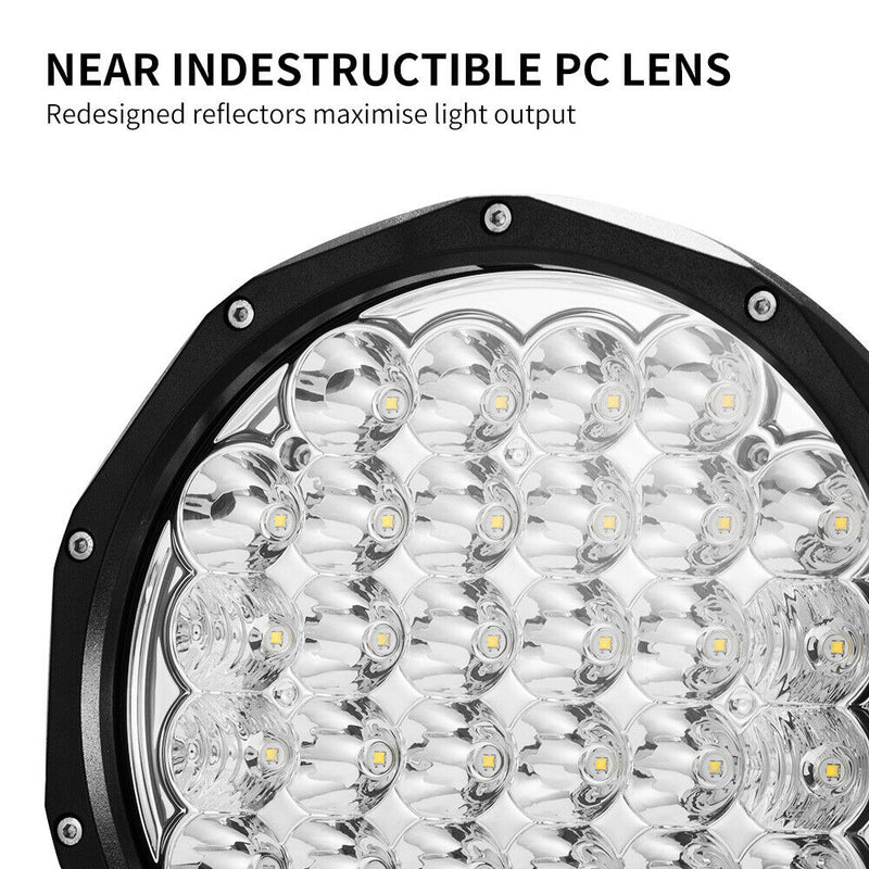LIGHTFOX 9Inch Led Driving Lights Pair Round Spotlights Lamp Offroad 4WD