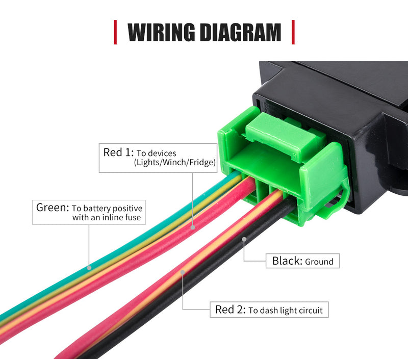 LED Fridge Light Push Rocker Switch Suitable for TOYOTA OEM Hilux Landcruiser