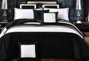 King Size Rossier Black-White Striped Quilt Cover Set(3PCS)