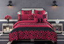 King Size Afton Red and Black Quilt Cover Set (3PCS)