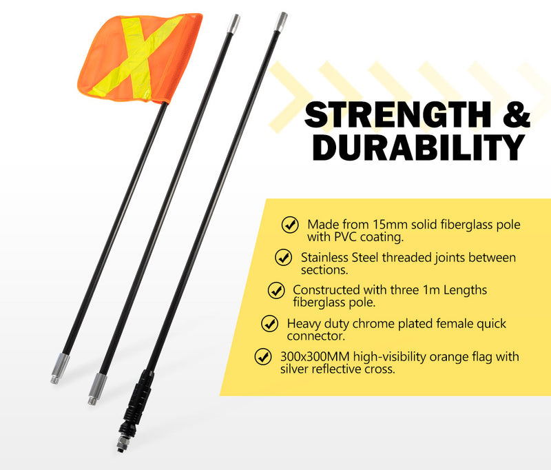 SAN HIMA 3M Recovery Sand Flag Safety Flag Simpson Desert Quick Connector Base