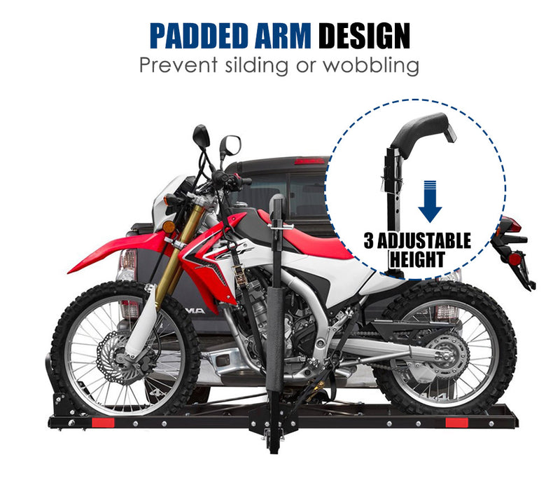 Steel Motorcycle Motorbike Carrier Rack 2" Towbar Hitch Mount With Ramp San Hima