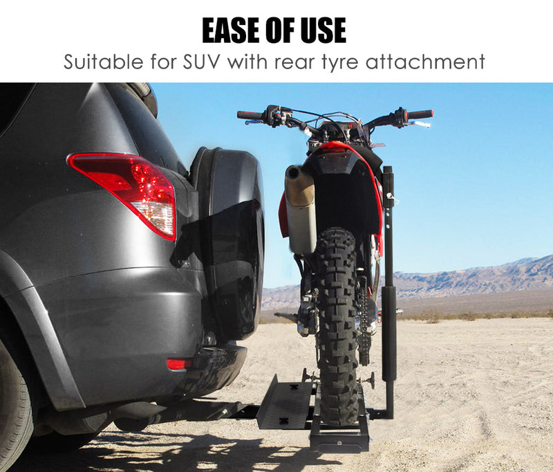 Steel Motorcycle Motorbike Carrier Rack 2" Towbar Hitch Mount With Ramp San Hima