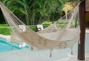 Deluxe Outdoor Cotton Mexican Hammock  in Cream Colour King Size