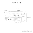 Tulip 3 Seater Sofa Bed Grey