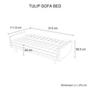 Tulip 3 Seater Sofa Bed Grey
