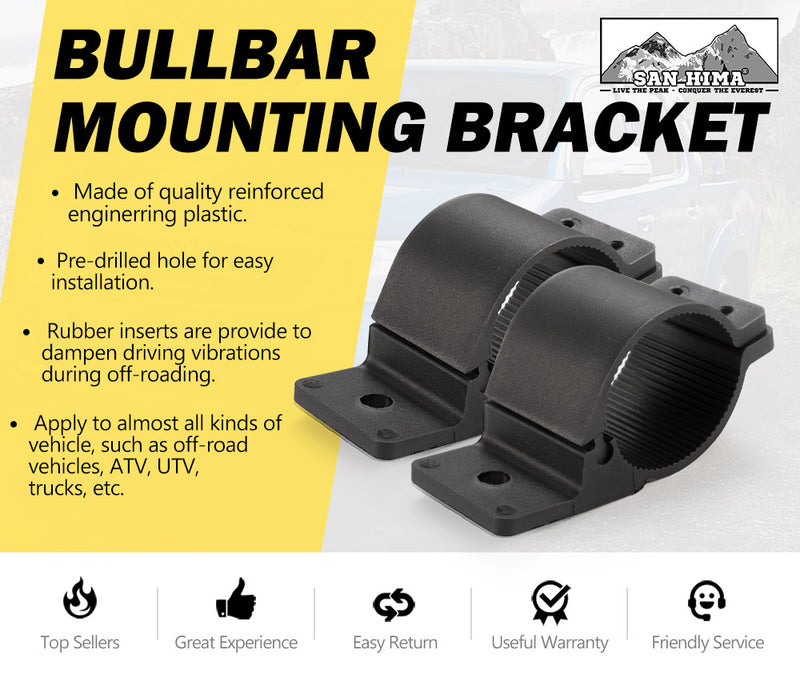 Pair 2" Bullbar Mounting Bracket Clamp 49mm 54mm for Work Light Bar