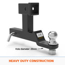 Dual Hitch Ball Mount Tongue Multi Use 2" Tow Bar Trailer Camper Bike Rack 4WD