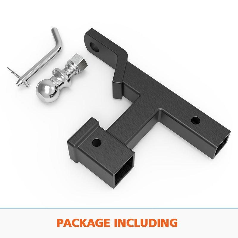 Dual Hitch Ball Mount Tongue Multi Use 2" Tow Bar Trailer Camper Bike Rack 4WD