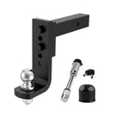 Adjustable Drop Towbar Tow Bar Ball Mount Tongue 2" Hitch Trailer Car 600LBS 4WD