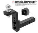 Adjustable Drop Towbar Tow Bar Ball Mount Tongue 2" Hitch Trailer Car 600LBS 4WD