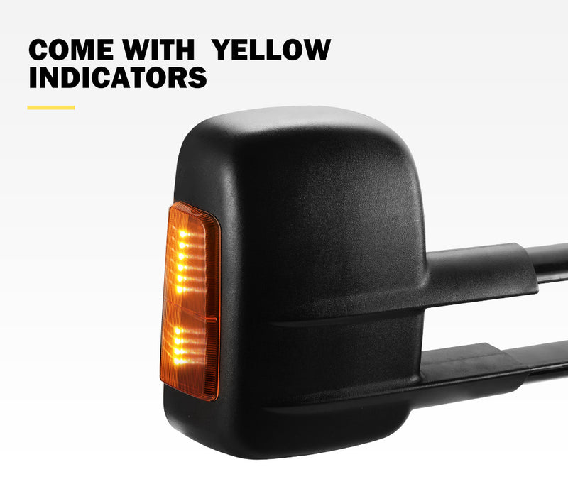 SAN HIMA Pair Towing Mirrors Extendable for Mazda BT-50 2012-ON