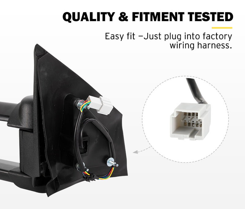 SAN HIMA Pair Towing Mirrors Extendable for Mazda BT-50 2012-ON