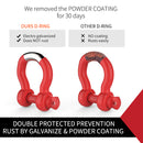 2PCS Bow Shackle D-ring 5T 5Ton Rated 22mm Offroad Recovery Tow Car Trailer 4WD