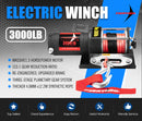 Fieryred 3000Lbs/1361Kg Wireless 12V Electric Winch Synthetic Rope Boat Atv 4WD
