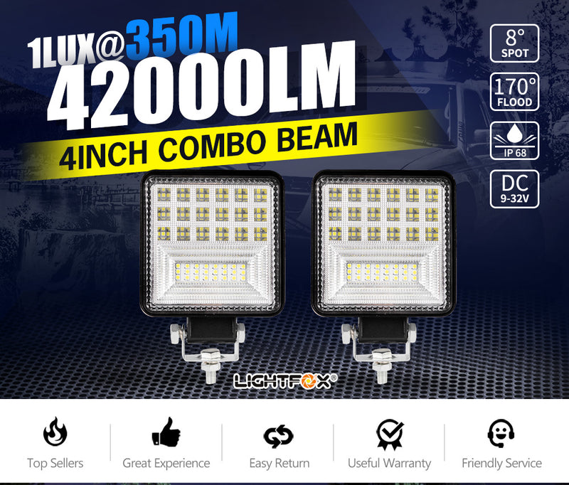 2X 4Inch Cree Led Work Lights Flood Spot Work Driving Lights Reverse Off Road 4WD
