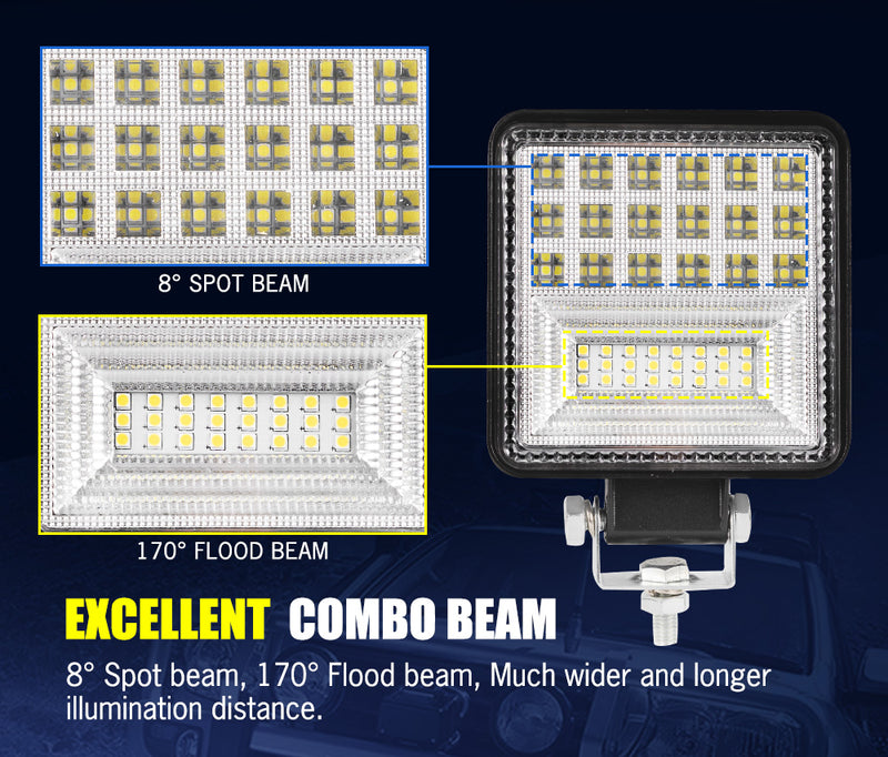 2X 4Inch Cree Led Work Lights Flood Spot Work Driving Lights Reverse Off Road 4WD