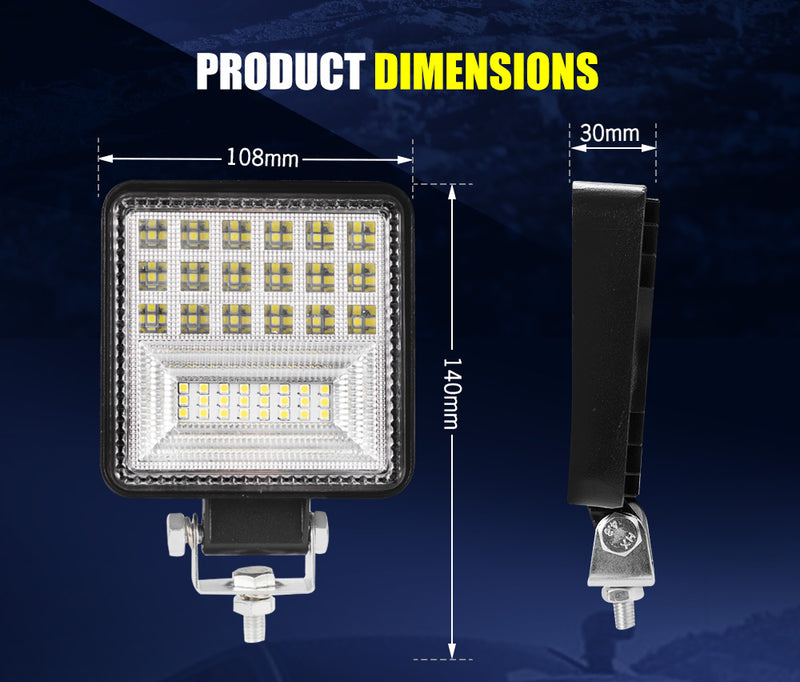 2X 4Inch Cree Led Work Lights Flood Spot Work Driving Lights Reverse Off Road 4WD