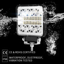 Pair 4inch LED Driving Lights Work Spot Flood Combo Cree Square Offroad 4WD