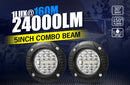 2x 5inch Cree Flush Mount LED Work Light Bar Combo Reverse Round Fog Lamp 4WD
