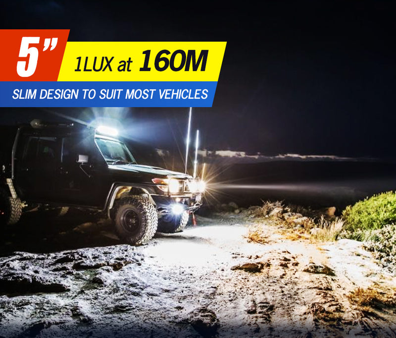 2x 5inch Cree Flush Mount LED Work Light Bar Combo Reverse Round Fog Lamp 4WD