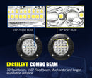 2x 5inch Cree Flush Mount LED Work Light Bar Combo Reverse Round Fog Lamp 4WD