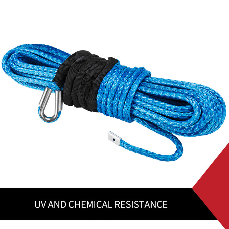 10Mm X 30M Synthetic Winch Rope Dyneema Sk75 Tow Recovery Cable 4WD Car Boat