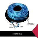 10Mm X 30M Synthetic Winch Rope Dyneema Sk75 Tow Recovery Cable 4WD Car Boat