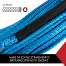 10Mm X 30M Synthetic Winch Rope Dyneema Sk75 Tow Recovery Cable 4WD Car Boat