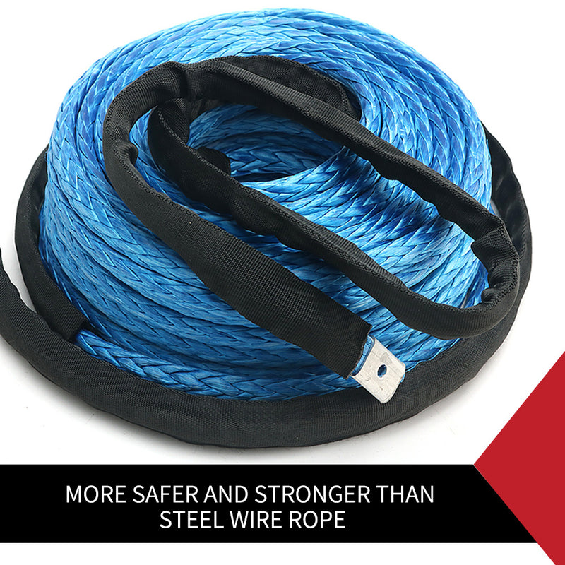10Mm X 30M Synthetic Winch Rope Dyneema Sk75 Tow Recovery Cable 4WD Car Boat