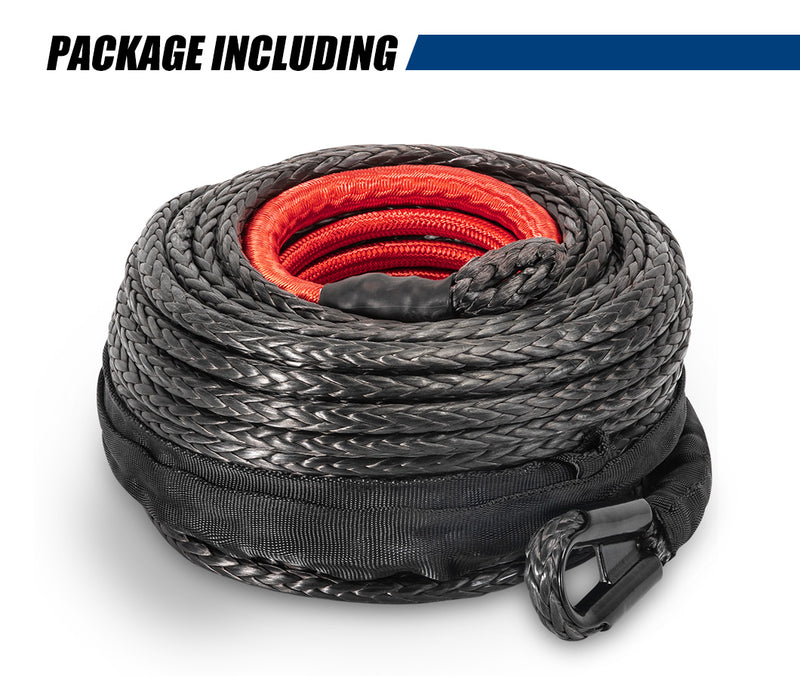 Winch Rope 10mm x 26m Dyneema SK75 Synthetic Rope Tow Recovery for WARN Offroad