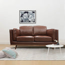 2 Seater Stylish Leatherette Brown York Sofa