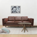 3 Seater Stylish Leatherette Brown York Sofa